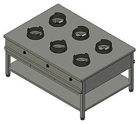 Плита газовая Вулкан KSW 06 8793 WOK